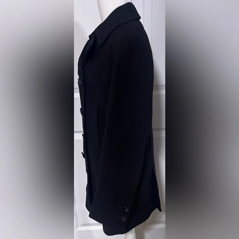 Women's J. Crew Wool Blend Peacoat in Black - Picture 2 of 5